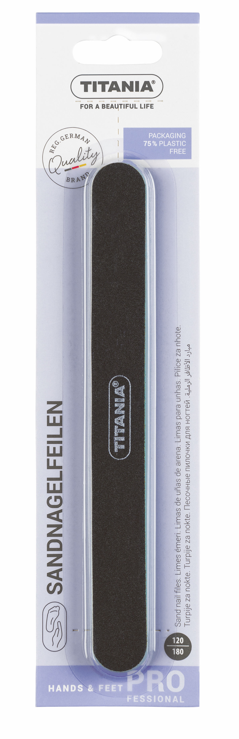 Titania profi nagelvijl dubbelzijdig 18cm assorti