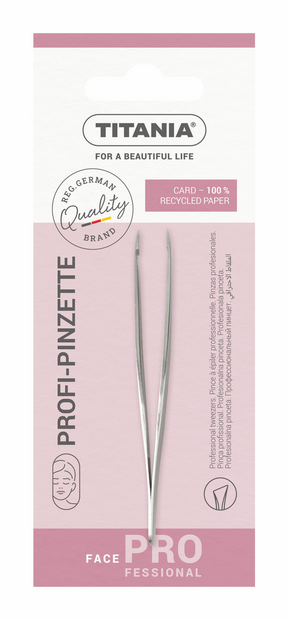 Titania profi pincet rvs 9.5cm - schuin