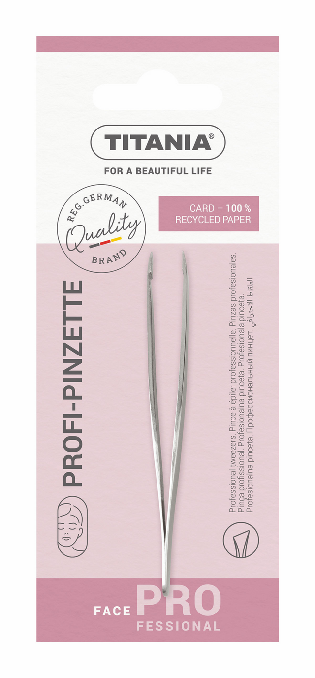 Titania profi pincet rvs 9.5cm - schuin