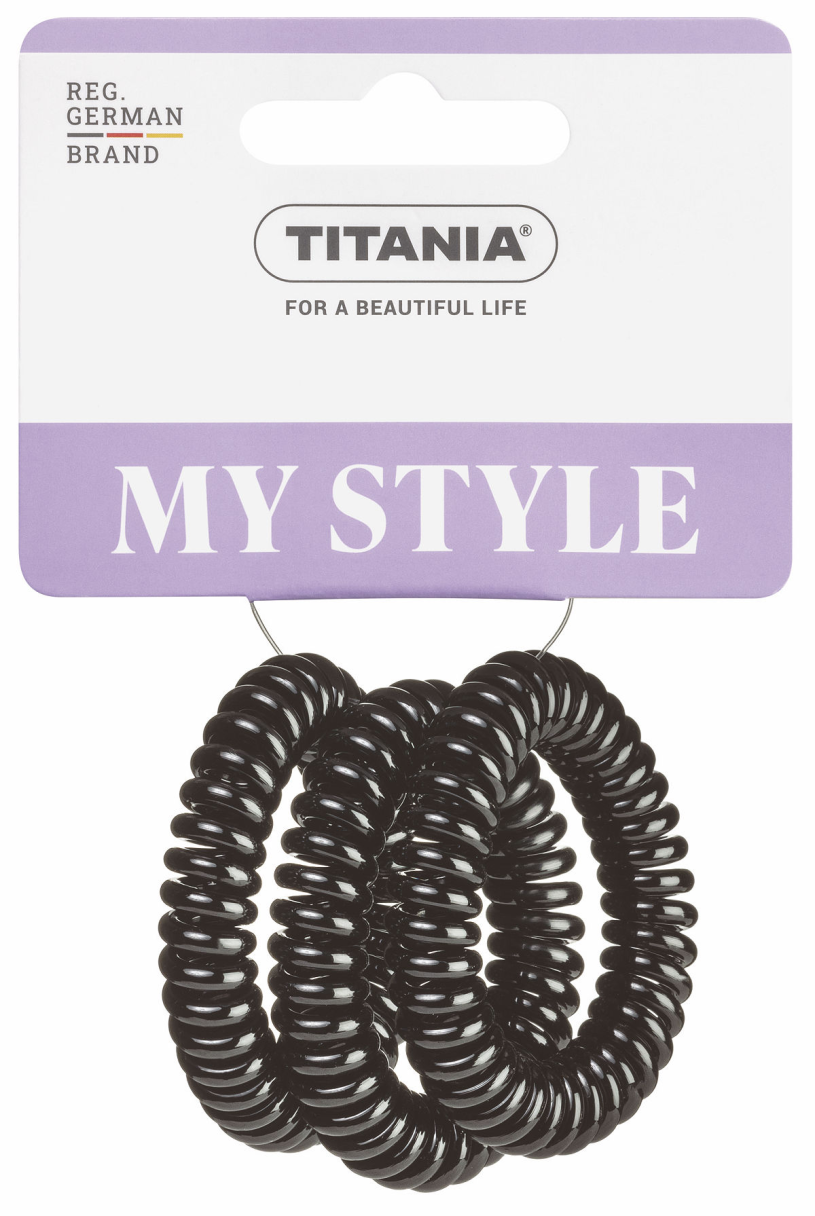 Titania haar elastiek anti ziep 5cm 3 stuks - zwart