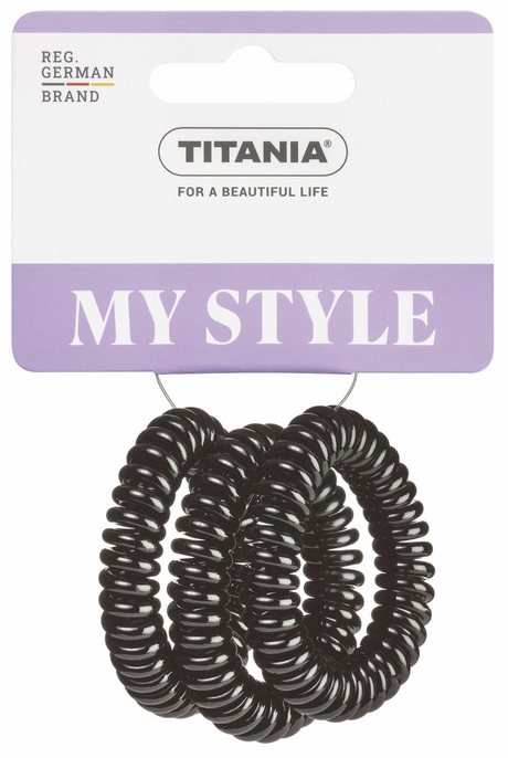 Titania haar elastiek anti ziep 5cm 3 stuks - zwart