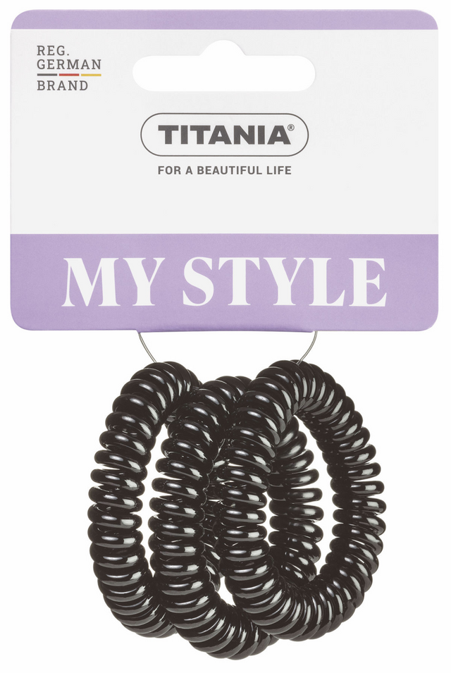 Titania haar elastiek anti ziep 5cm 3 stuks - zwart