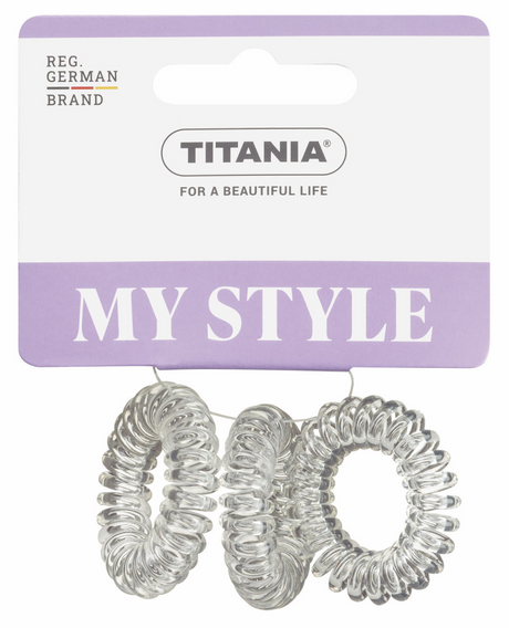 Titania haar elastiek anti ziep 3.5cm 3 stuks - transparant