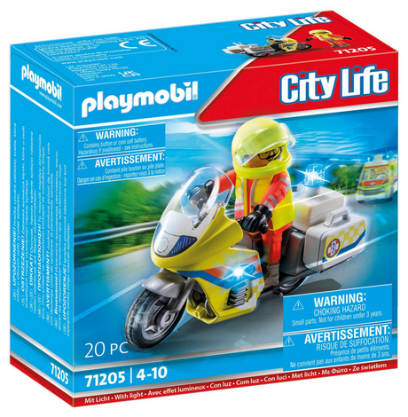 Playmobil city life noodmotorfiets met zwaailicht - 71205