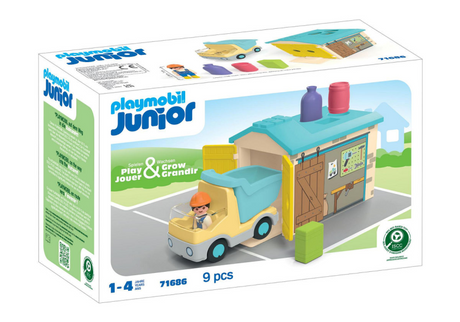 Playmobil junior werkman met sorteer garage - 71686