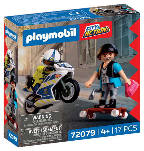 Playmobil city action achtervolging met motorfiets