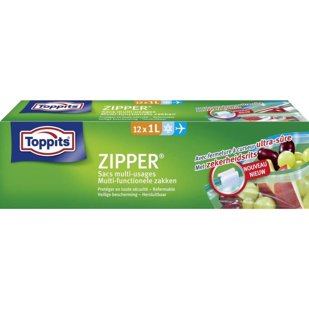 Toppits Toppits Zipper Multi-functional bags 1L 12 pieces