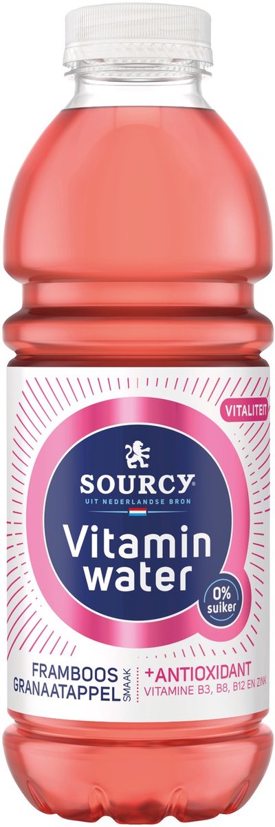 Sourcy vitaminwater framboos granaatappel vitaliteit (6x 1ltr)