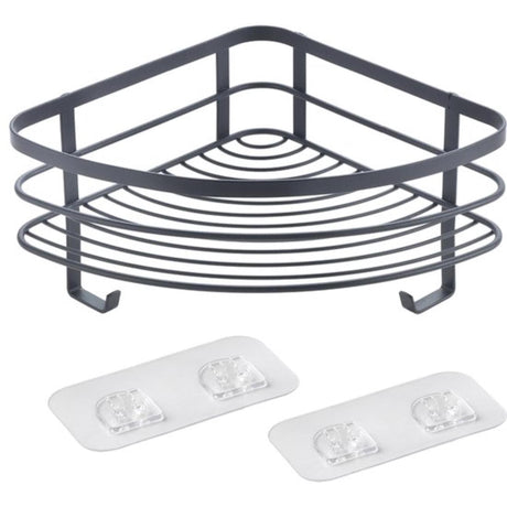 Metaltex origin lava touch douche hoekrek 21x21x13cm matzwart (ophangen zonder boren)