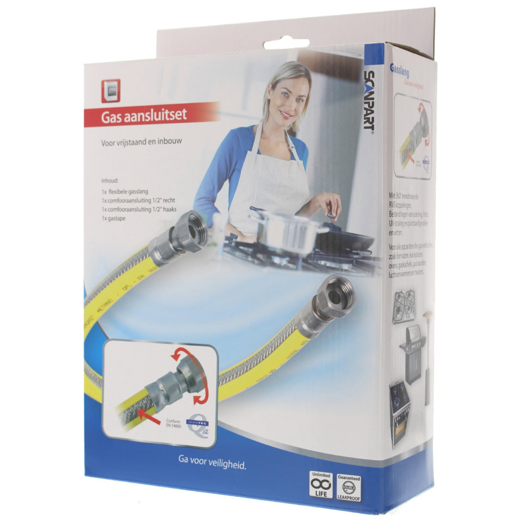 SCANPART GAS CLAGNAGGIO SET 125 cm flessibili in acciaio inossidabile