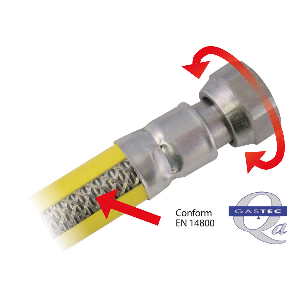 Conexión de gas de SCANPART Conjunto de acero inoxidable de 125 cm