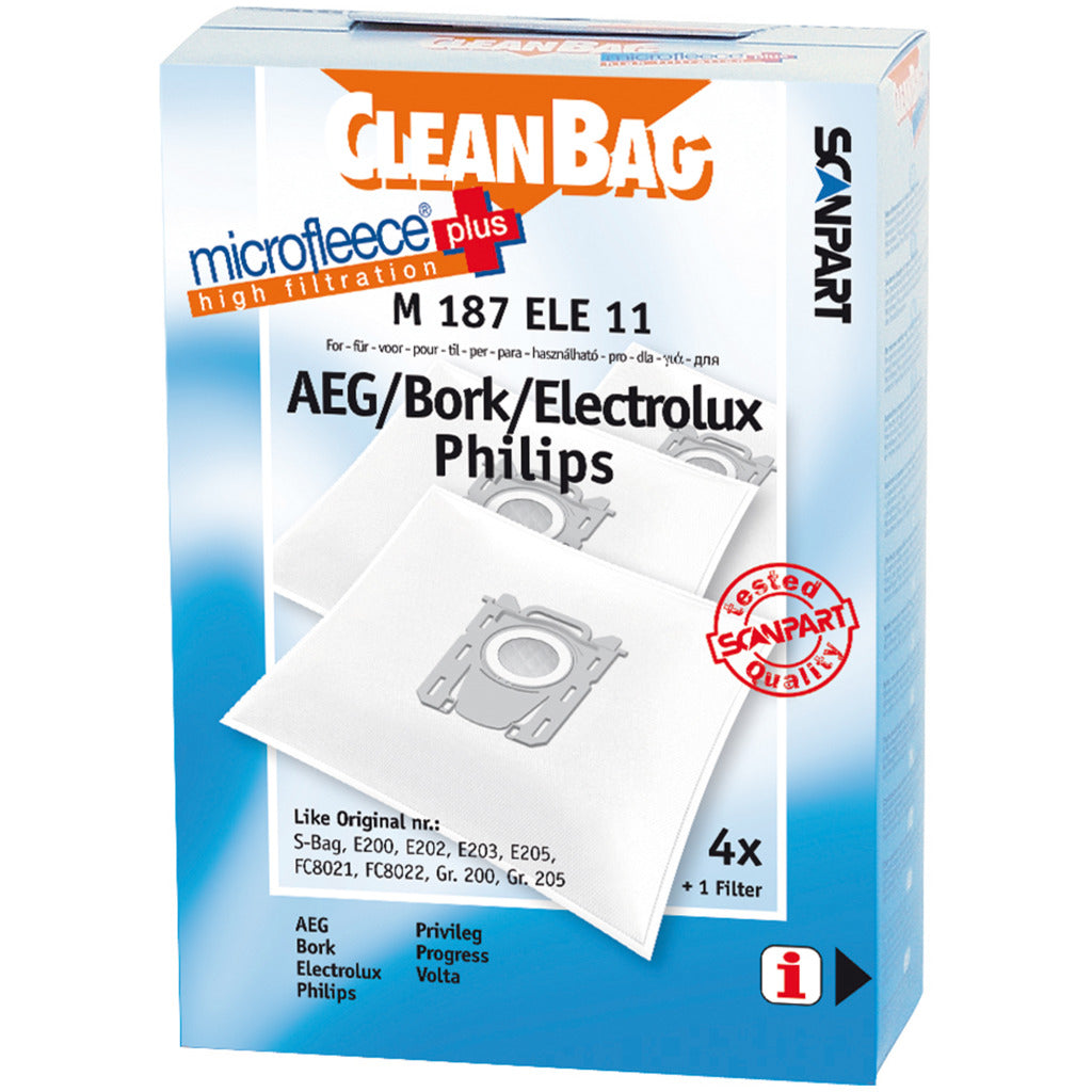 Scanpart Scanpart M187ELE11 Microfleece+ S-Bag dust bag 4 pieces