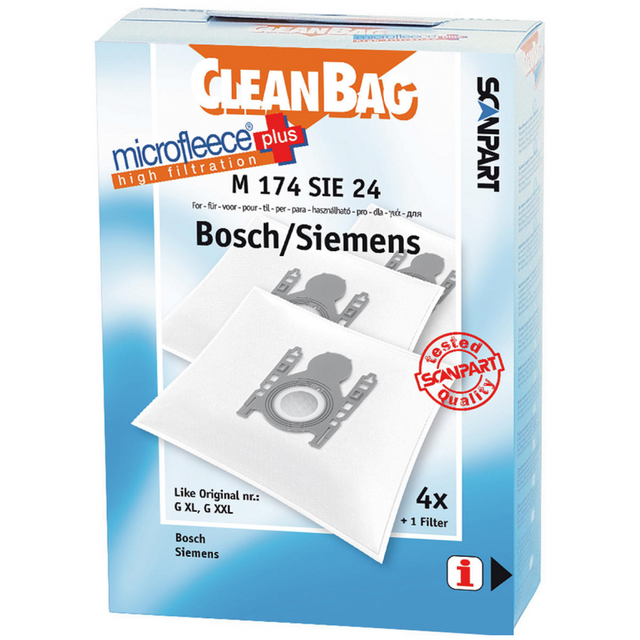 Cleanbag m174sie24 bosch siemens gxl gxxl gal mirco+ 4 stuks
