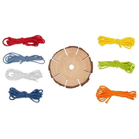 Goki vlecht schijf met 7 kleuren. 7 cm. 4+