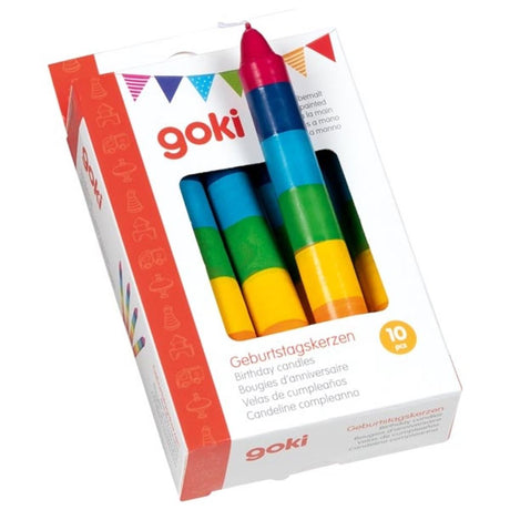 Goki set verjaardagskaarsen, gekleurd. 1,3x10