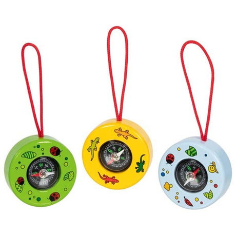 Houten kompas. 5 cm. 3 kleuren. 3+ | 12 stuks