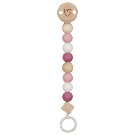 Goki houten fopspeenketting hart roze