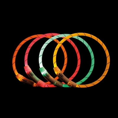Trixie lichtgevende halsband hond flash usb tpu nylon oranje