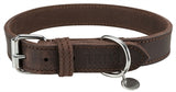 Trixie Collar chien rustique gras en cuir foncé marron foncé