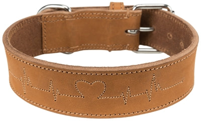 Trixie Collar Dog Rustikální tuk kožená kůže hnědá