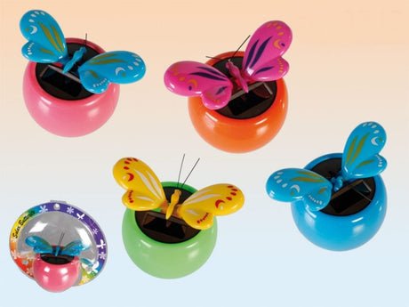Vlinder in pot solar 8 cm 4 ass | 12 stuks