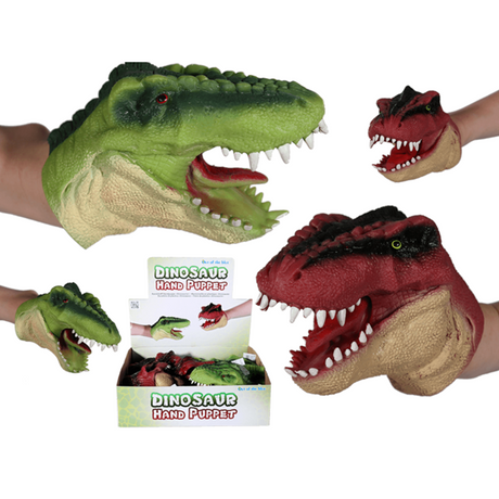 Dsp handpop dinosaurus, ca. 15 cm. 2 ass | 12 stuks
