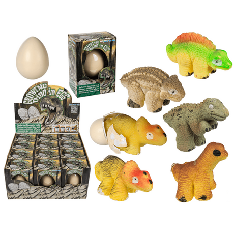 Dsp. groeiende dinosaurus in ei. 6 cm. | 12 stuks