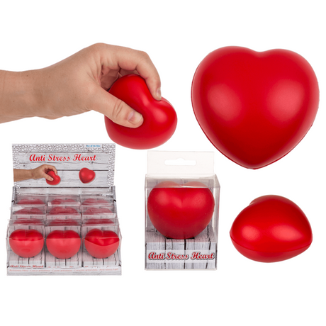 Dsp anti-stress hart, ca 6 cm. 12 stuks | 12 stuks