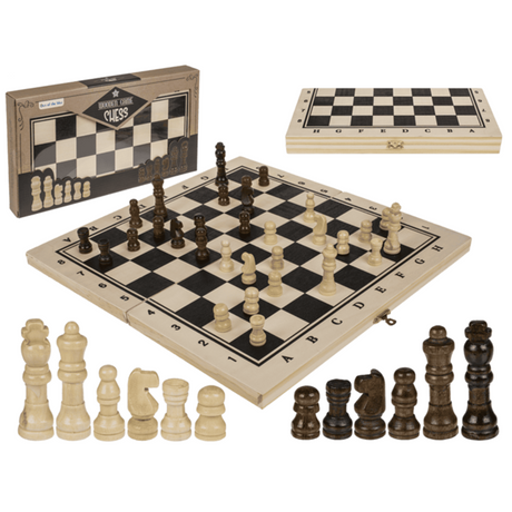 Houten bordspel, schaken. 34x34 cm. | 2 stuks