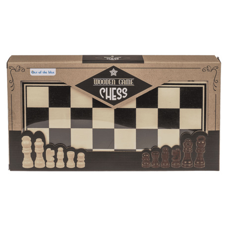 Houten bordspel, schaken. 34x34 cm. | 2 stuks