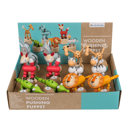 Dsp houten drukfiguren, dieren. 6 assort | 12 stuks