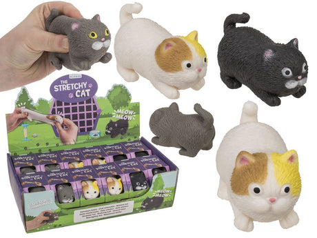 Dsp strech kat, 9 cm, 3 ass. 24 stuks in | 24 stuks