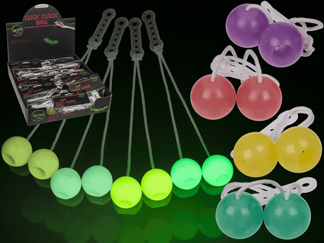 Dsp. klick-klack bal. glow in the dark. | 24 stuks