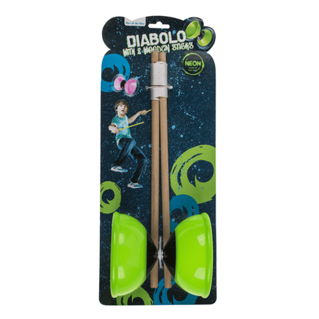 Diabolo met 2 stokjes, glow in the dark. | 2 stuks