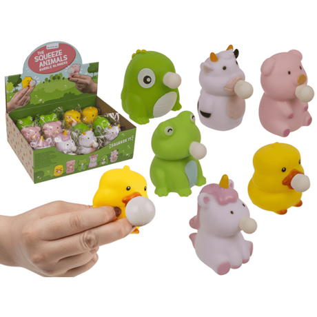 Dsp. knijp dieren, bellenblaasjesblazers | 12 stuks