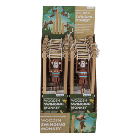 Dsp slingerende aap van hout. 7x2,2x23 c | 12 stuks
