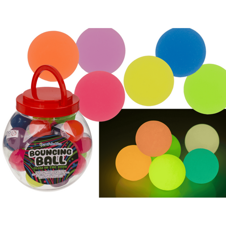 Dsp stuiterballen 4,5 cm. glow. 30 stuks | 30 stuks