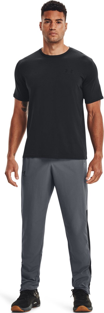 Under armour ua m sportstyle lc ss-blk heren sportshirt - zwart