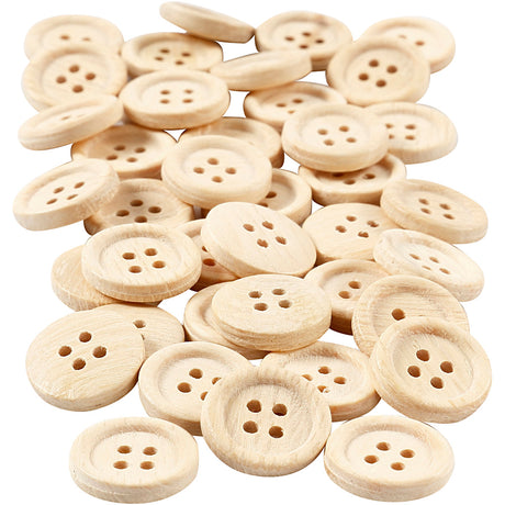 Creativ company http: www.cchobby.nl houten-knopen-d-18-mm-4-gaten-40-stuk-1-doos