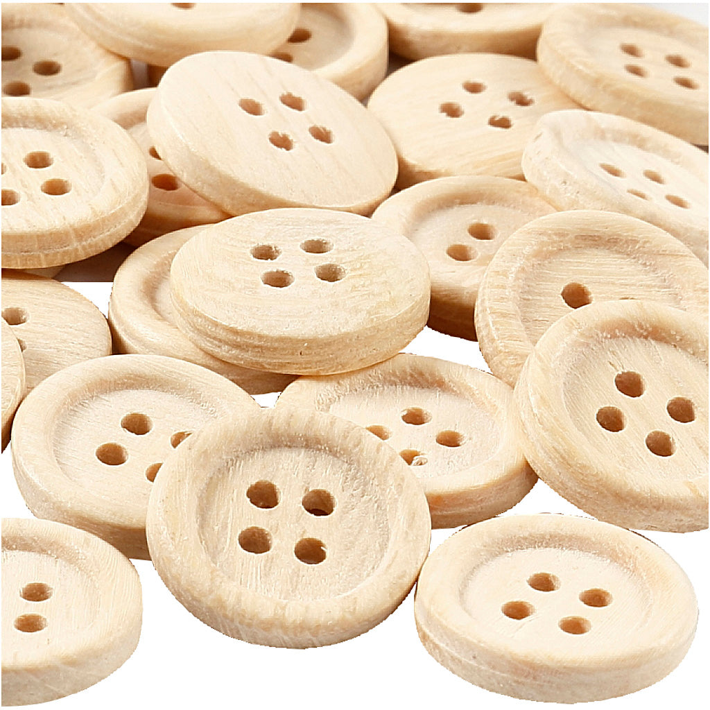Creativ company http: www.cchobby.nl houten-knopen-d-23-mm-4-gaten-30-stuk-1-doos