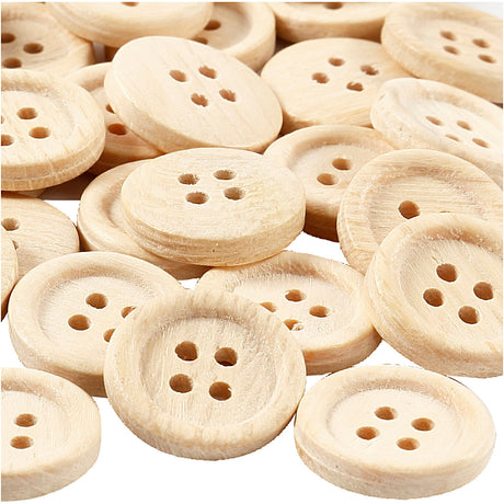 Creativ company http: www.cchobby.nl houten-knopen-d-23-mm-4-gaten-30-stuk-1-doos