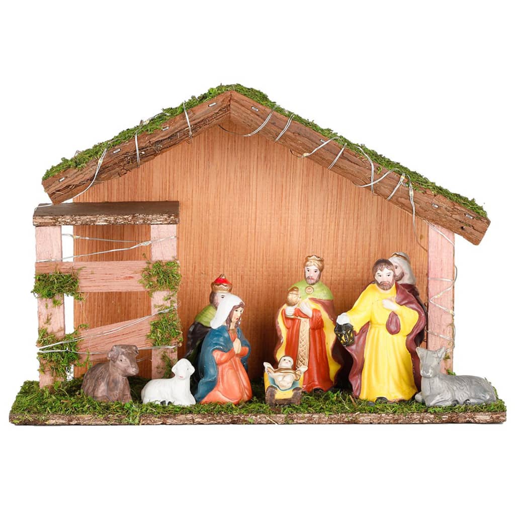 Hej hej nativity scen med LED -belysning