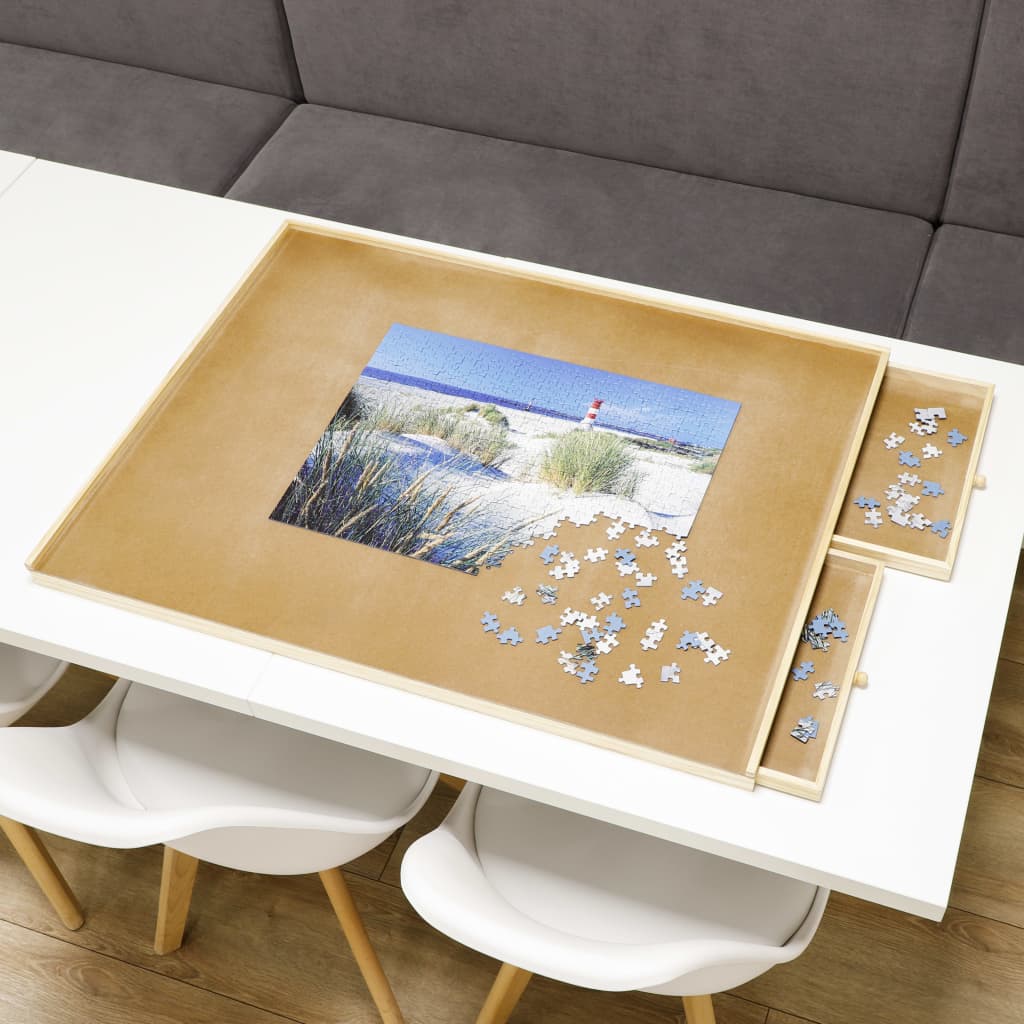 Hi Hi Puzzle table with 4 drawers 90x67x4.5 cm wood