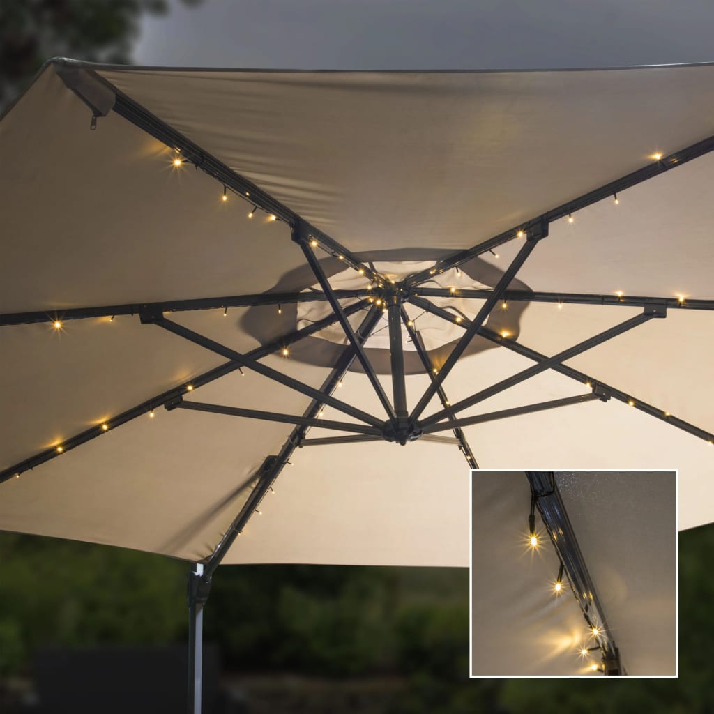 Hej hej parasol ljus Garland solenergi ledde 130 cm