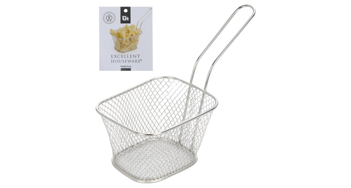 Excellent houseware mand rvs met greep 14x11x7cm