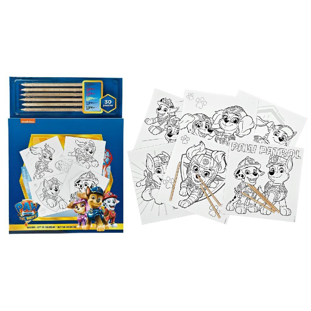 PAW PATROL Coloring Book med 6 färgade pennor