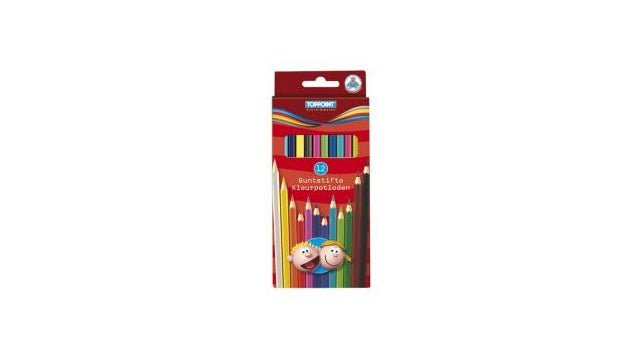 Toppoint long colored pencils 12 pieces