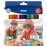Stylex driehoekige kleurpotloden 24 kleuren