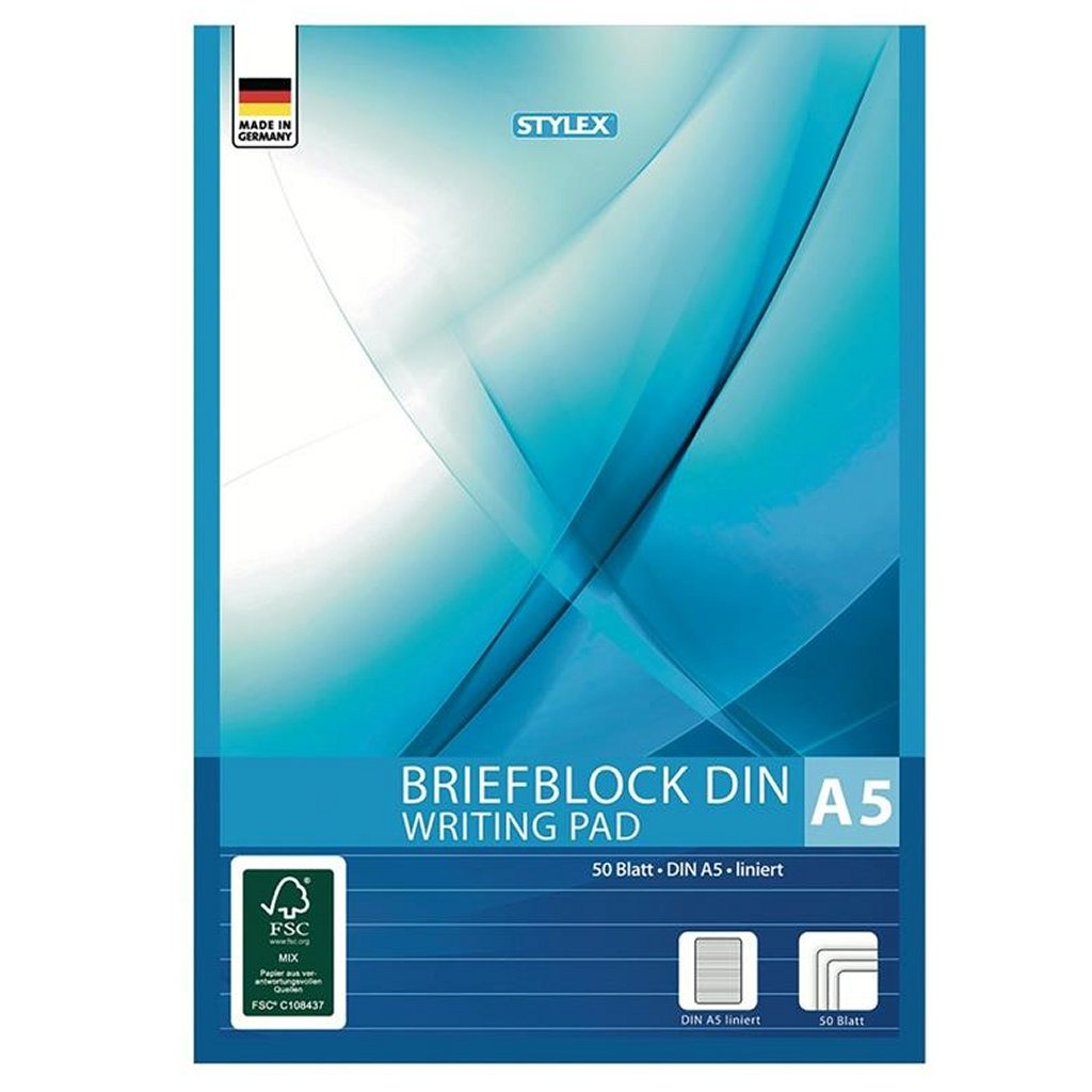 Stylex Stylex A5 Schreiben von Block mit Zeilen 50 Seiten