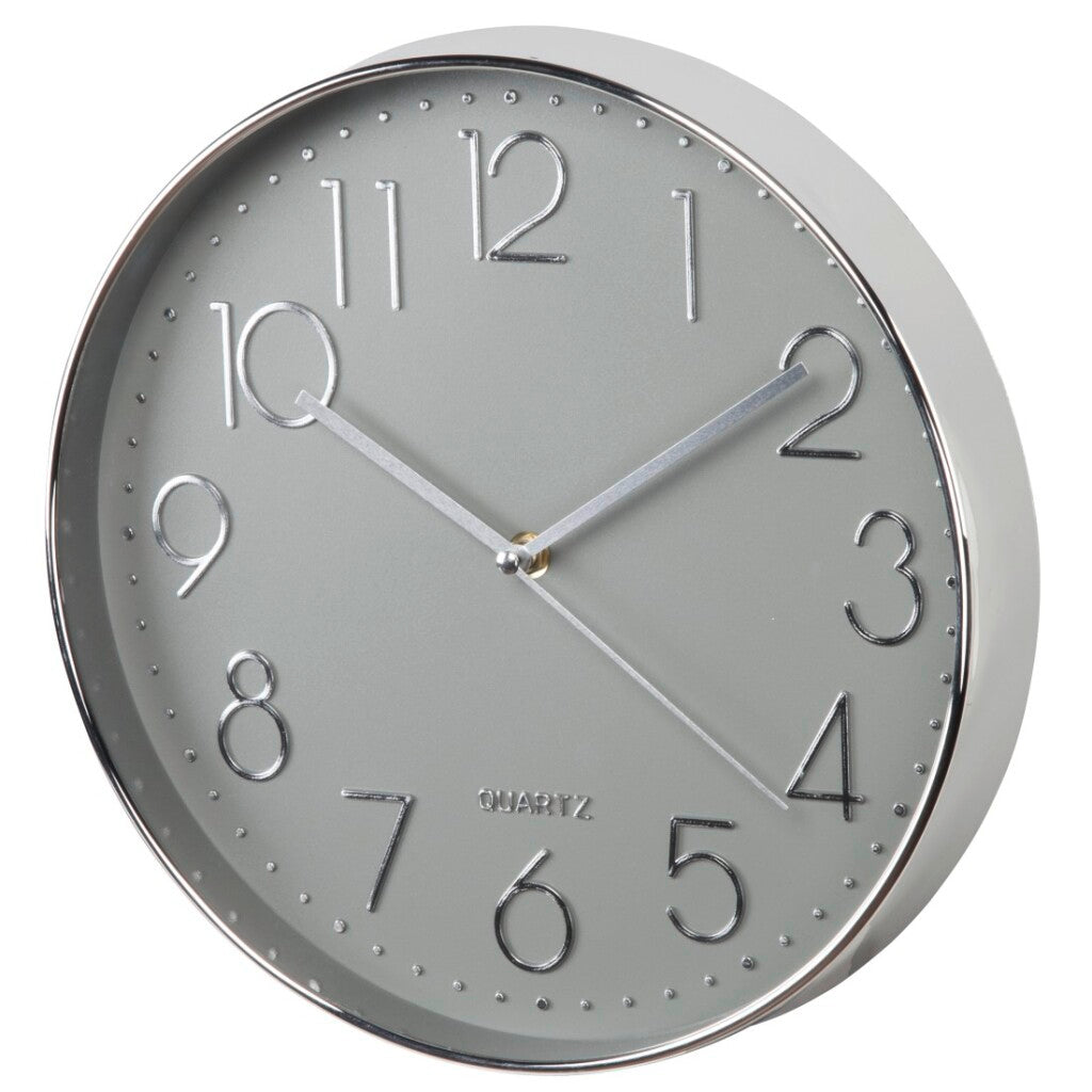 Hama Wall Clock Elegance Ø 30 cm braccio audio argento grigio